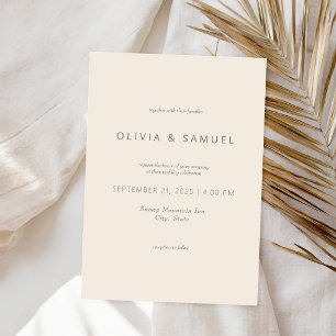 Invitación Moda simple minimalista Boda de champán