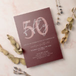 Invitación Moda Simple Minimalista Borgoña 50 cumpleaños<br><div class="desc">Moda Simple Minimalista Borgoña Invitación a los 50 años</div>