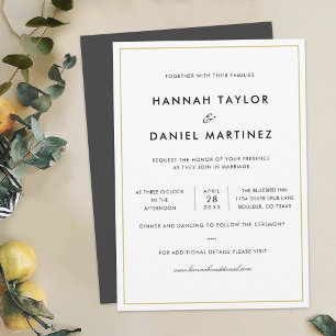 Invitación Moda simple Minimalista elegante Boda de acento do