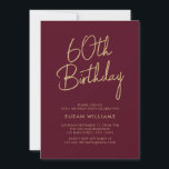 Invitación Moda simple moderna 60 cumpleaños<br><div class="desc">Simple Moda Moderno 60 cumpleaños. Presenta un guión elegante de caligrafía y un diseño de tipografía minimalista.</div>