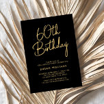 Invitación Moda simple moderna 60 cumpleaños<br><div class="desc">Simple Moda Moderno 60 cumpleaños. Presenta un guión elegante de caligrafía y un diseño de tipografía minimalista.</div>