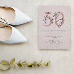 Invitación Moda Simple Rosa Minimalista Rosa 50 cumpleaños<br><div class="desc">Moda Simple Rosa Minimalista Rosa 50 Invitación por cumpleaños</div>