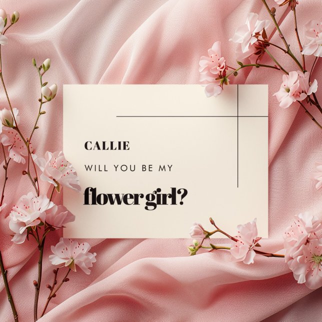 Invitación Moda simple ¿Serás mi carta de chica de flores? (Subido por el creador)