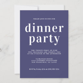 Invitación Moda simple Typografía Marina Fiesta de cena azul
