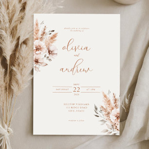 Invitación Moda simple y elegante Boda bohemia floral