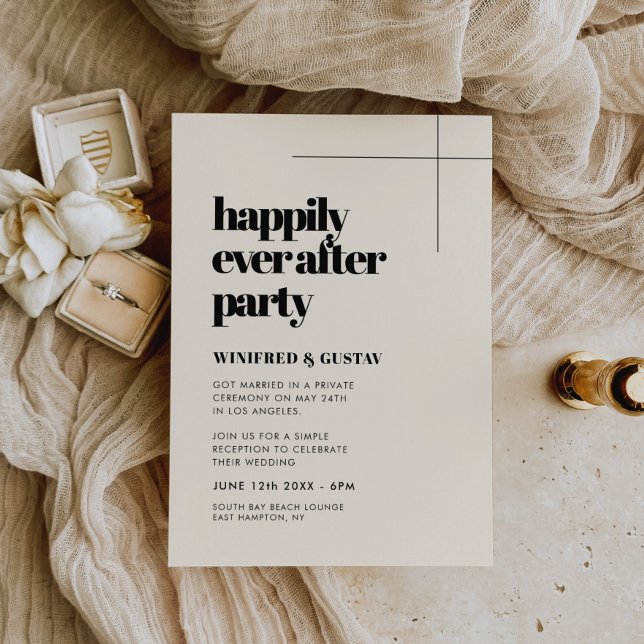 Invitación Moda simple y elegante Feliz para siempre después  (Subido por el creador)