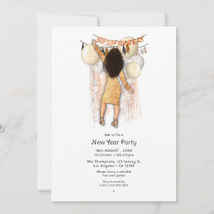 Invitación Moda Sip Sip Hooray Fiesta de Año Nuevo