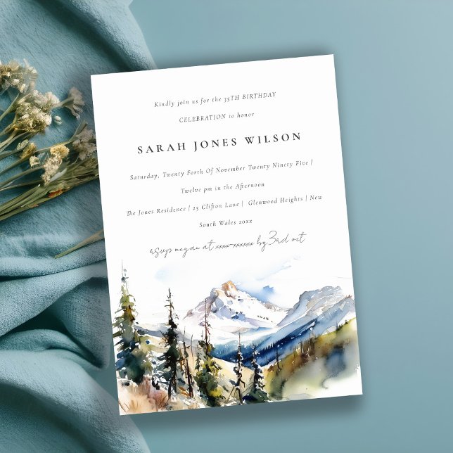 Invitación Moda Ski Mountain Telluride Cumpleaños Colorado (Subido por el creador)
