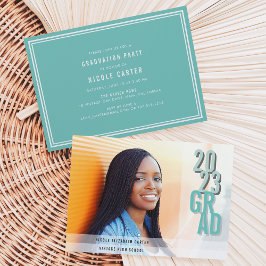Invitación Moda sombras Aqua | Foto Partido de Graduación