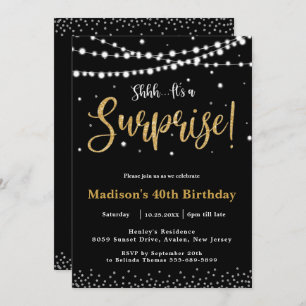 Invitación Moda Sorpresa Fiesta de Cumpleaños Cualquier Edad