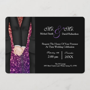 Invitación Moda Sr. Celebración del Boda Pareja y Sr. Tuxedo