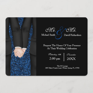 Invitación Moda Sr. Celebración del Boda Pareja y Sr. Tuxedo