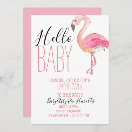 Invitación Moda suave flamingo chica ducha de bebé invitados