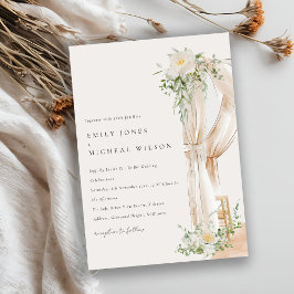 Invitación Moda suave Rubor Floral Canopy Boda botánico