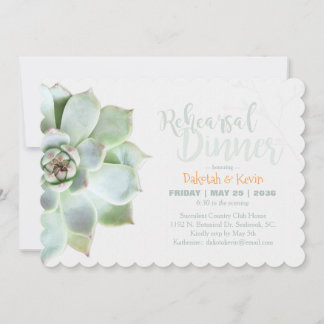 Invitación Moda Suculento ensayo Boda Cena