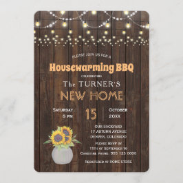 Invitación Moda Sunflowers String Luces Fiesta de Calentamien