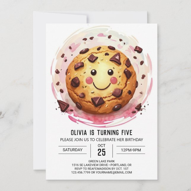 Invitación Moda Sweets Fun Cookies Cumpleaños (Anverso)