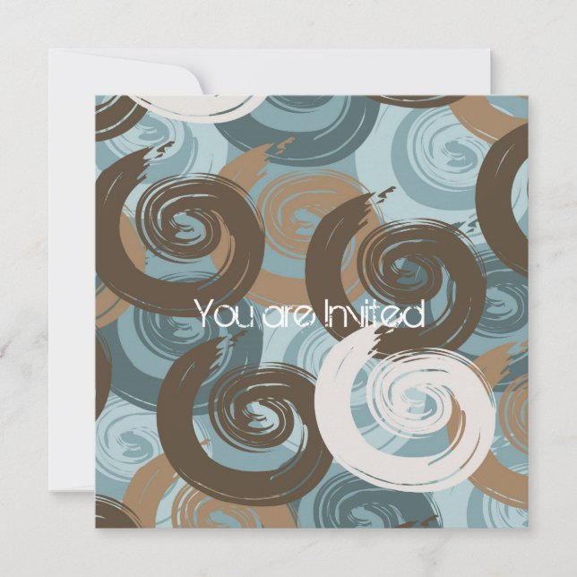 Invitación Moda Swirls Baby Shower (Anverso)