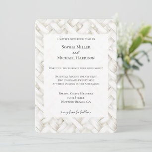 Invitación Moda tejida boda de canasto blanco