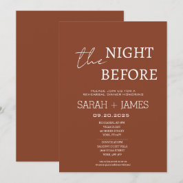 Invitación Moda Terracota la noche antes de la cena de ensayo