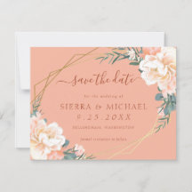 Moda Terracotta Peach Cream Gold Save the Date