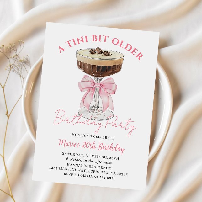 Invitación Moda Tini bit mayor Espresso Martini Cumpleaños (Subido por el creador)