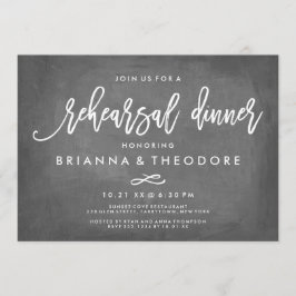 Invitación Moda Tipografía Chalkboard Ensayo Cena