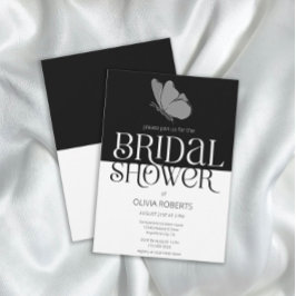 Invitación Moda Tipografía Minimalista Butterfly Bridal Showe