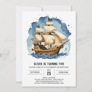 Invitación Moda Treasure Map Niños Pirata Cumpleaños