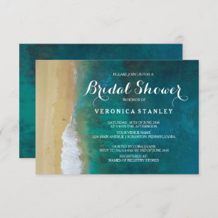 Invitación Moda Tropical Beach Destination Bridal Shower Card