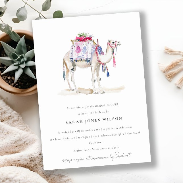 Invitación Moda Tropical Marroquí Camel Bridal Shower (Subido por el creador)