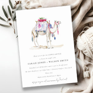Invitación Moda Tropical Marroquí Ducha Parejas de Camello