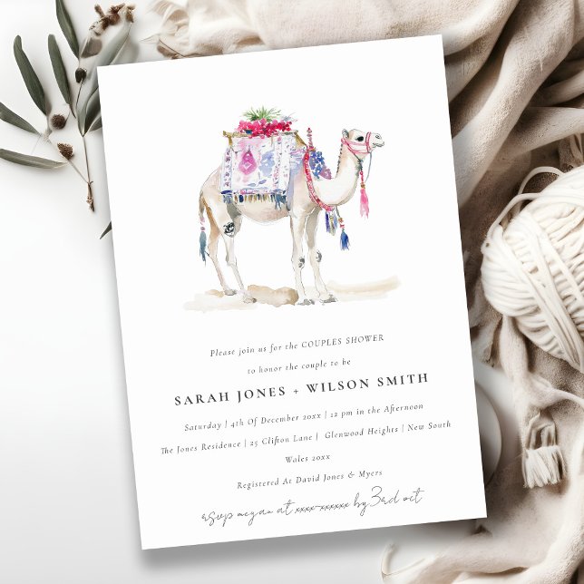 Invitación Moda Tropical Marroquí Ducha Parejas de Camello (Subido por el creador)