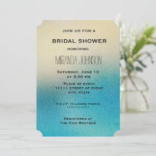 Invitación Moda turquesa blanca Aqua Blue Bridal Shower