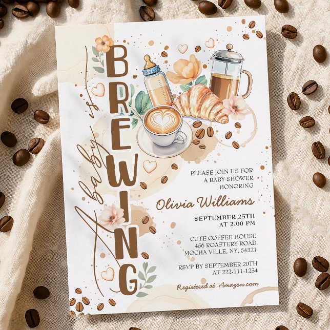 Invitación Moda Un Bebé Está Preparando Un Brunch De Café Bab (Subido por el creador)