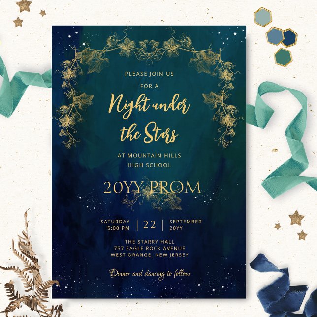 Invitación Moda Una Noche Bajo Las Estrellas De La Graduación (Subido por el creador)