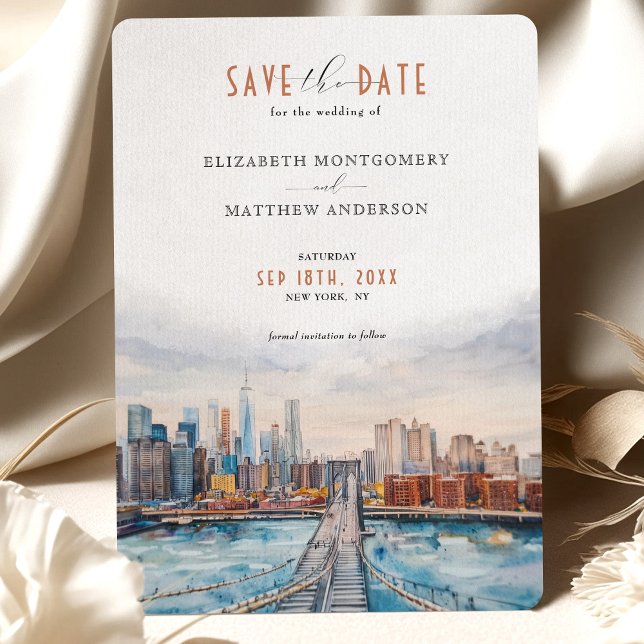 Invitación Moda urbana Puente de Brooklyn Salven el Skyline d (Subido por el creador)