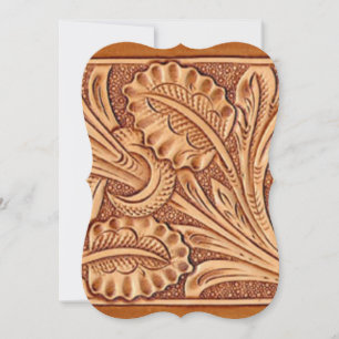 Invitación moda vaquera vintage cuero suroeste