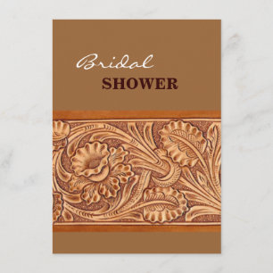 Invitación moda vaquera vintage cuero suroeste