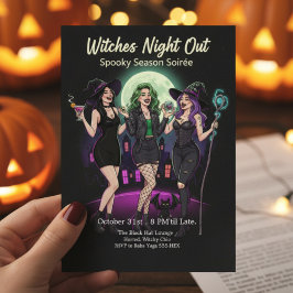 Invitación Moda ve noche fuera fiesta de Halloween para adult