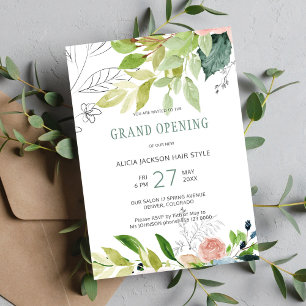 Invitación Moda vegetal salón de belleza gran inauguración