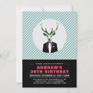 Invitación Moda venado, 30 años de fiesta de cumpleaños invit