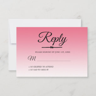 Invitación Moda verano Ombre rosa dulce 16 RSVP