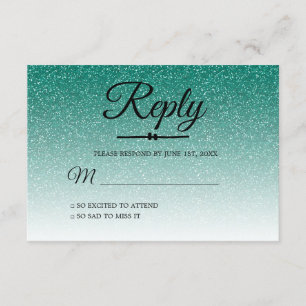 Invitación Moda verde esmeralda dulce 16 RSVP