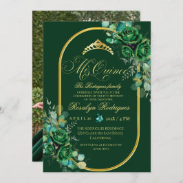Invitación Moda verde esmeralda Quinceanera 15º cumpleaños