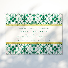 Invitación Moda verde moderno San Patricio Día Baby Shower