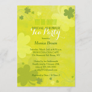 Invitación Moda Verde Shamrock Fiesta de ducha de novia irlan