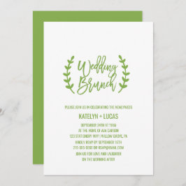 Invitación Moda Verde Wreath Calligraphy Boda Brunch