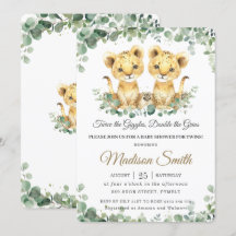 Moda Verdor Lion Cubs Twins Boys Baby Shower