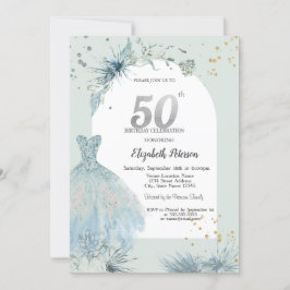 Invitación Moda Vestida Invierno 50 cumpleaños